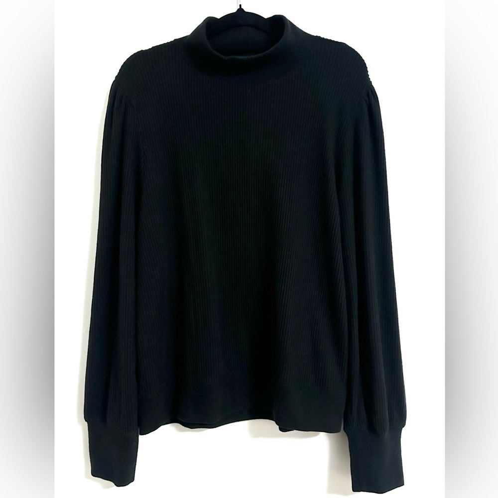 NWT J. Crew Brushed Ribbed Puff Sleeve Mockneck Sweater XL